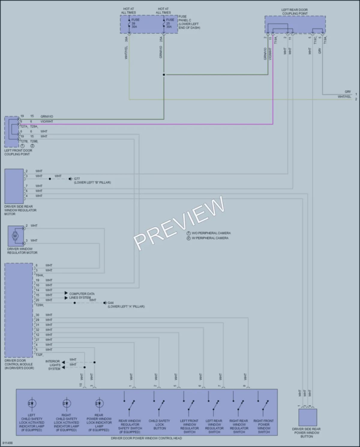 2022 Volkswagen Tiguan Power Windows wiring diagram preview