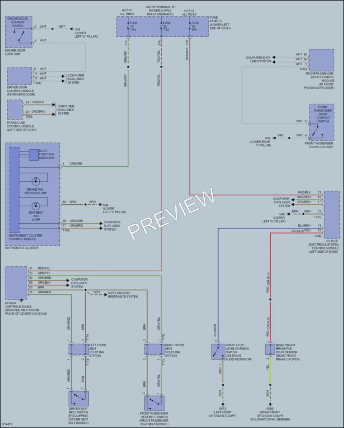2022 Volkswagen Tiguan Warning Systems wiring diagram preview