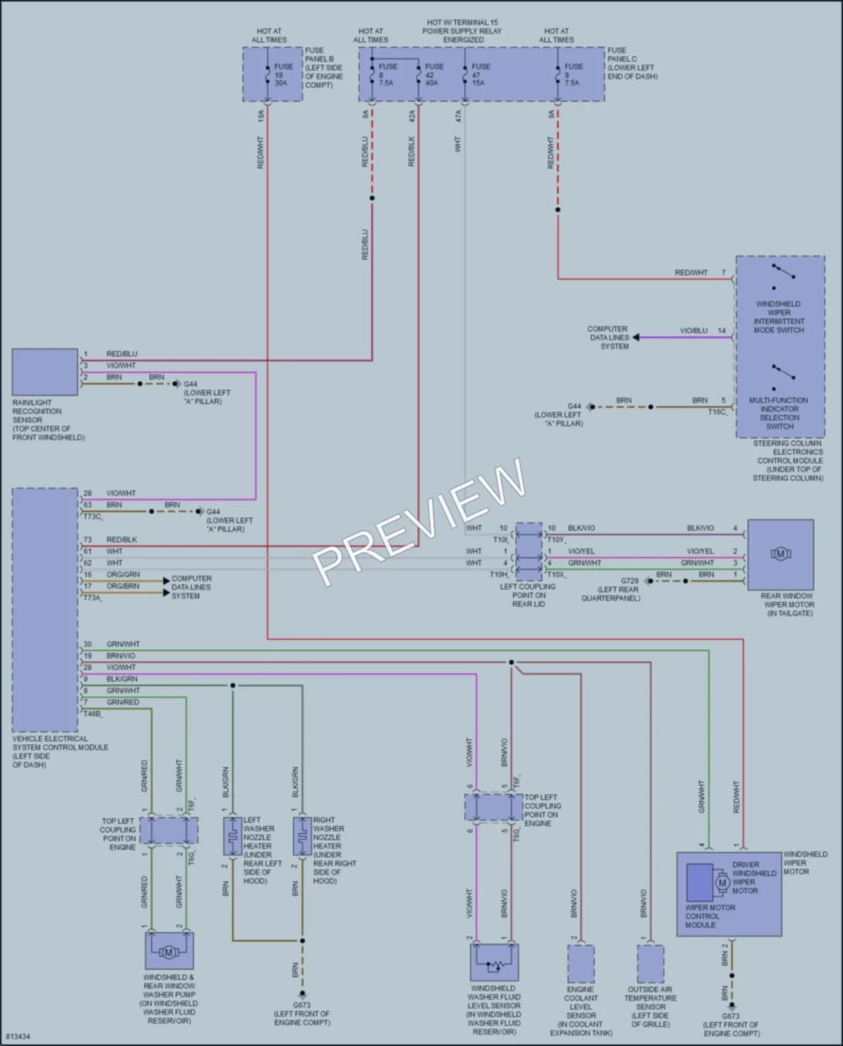 2022 Volkswagen Tiguan Wiper Washer wiring diagram preview
