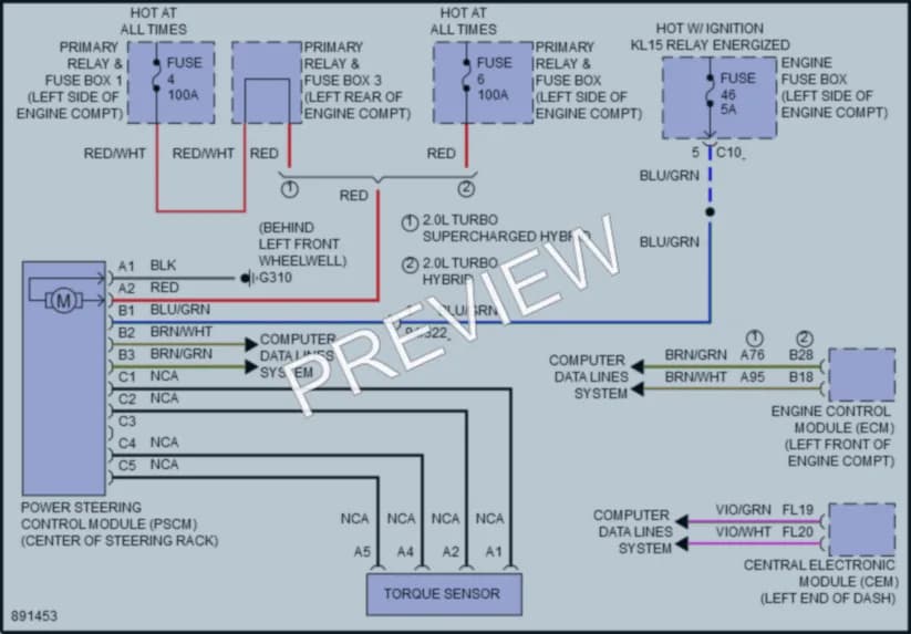 2022 Volvo S60PlugIn Electronic Power Steering wiring diagram preview