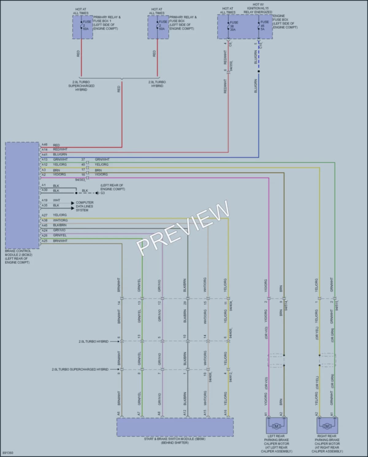 2022 Volvo S60PlugIn Shift Interlock wiring diagram preview