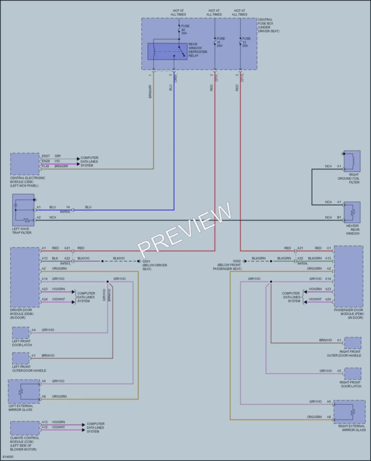 2022 Volvo XC40 Defoggers wiring diagram preview