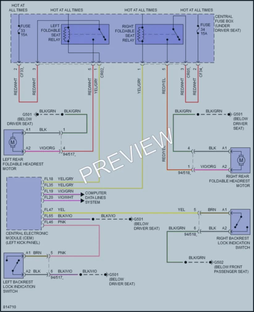 2022 Volvo XC40Electric Power Seats wiring diagram preview