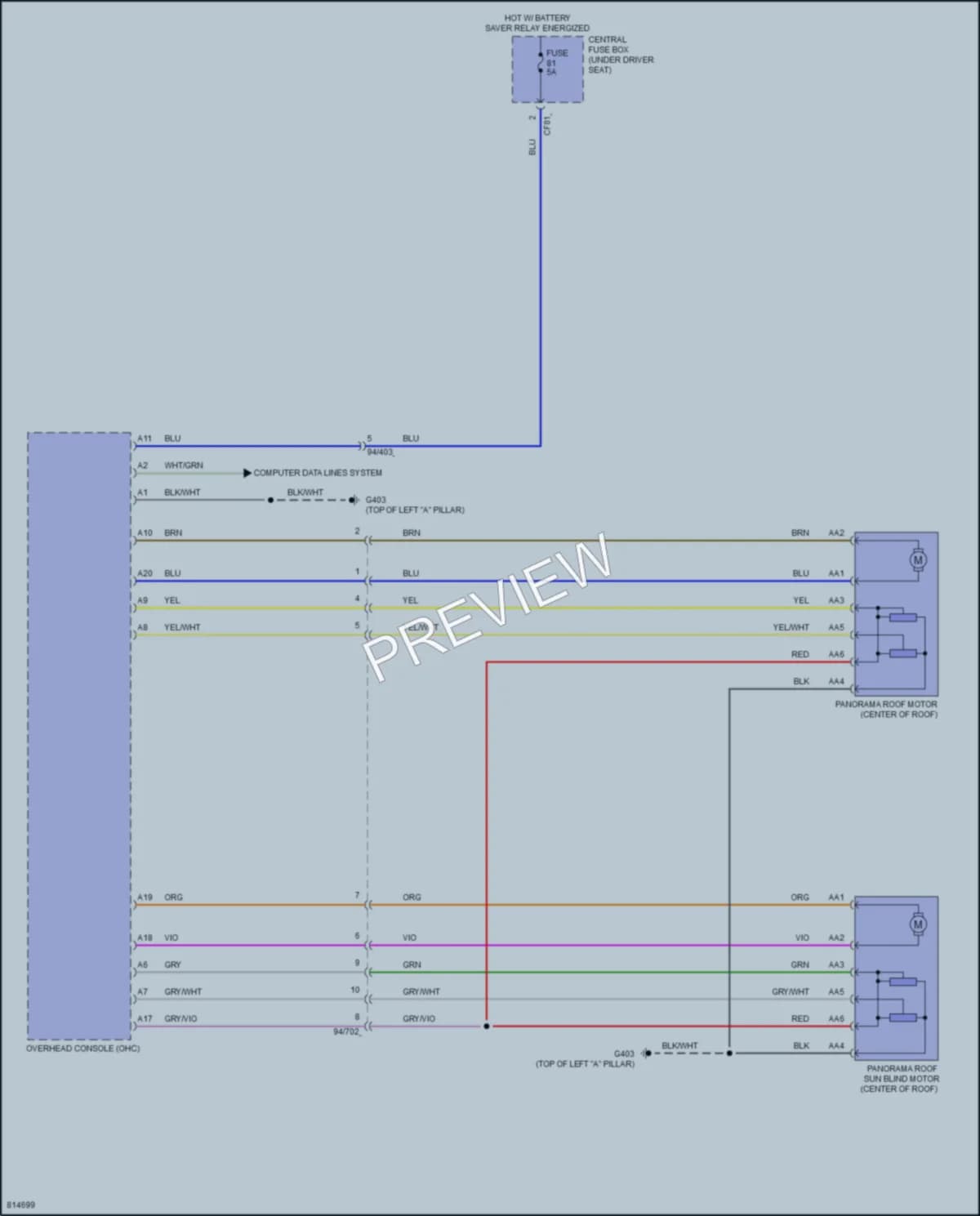 2022 Volvo XC40Electric Power Top Sunroof wiring diagram preview
