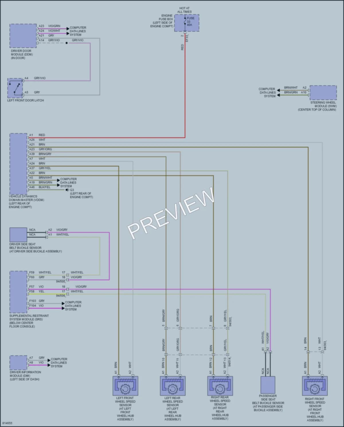2022 Volvo XC40Electric Warning Systems wiring diagram preview