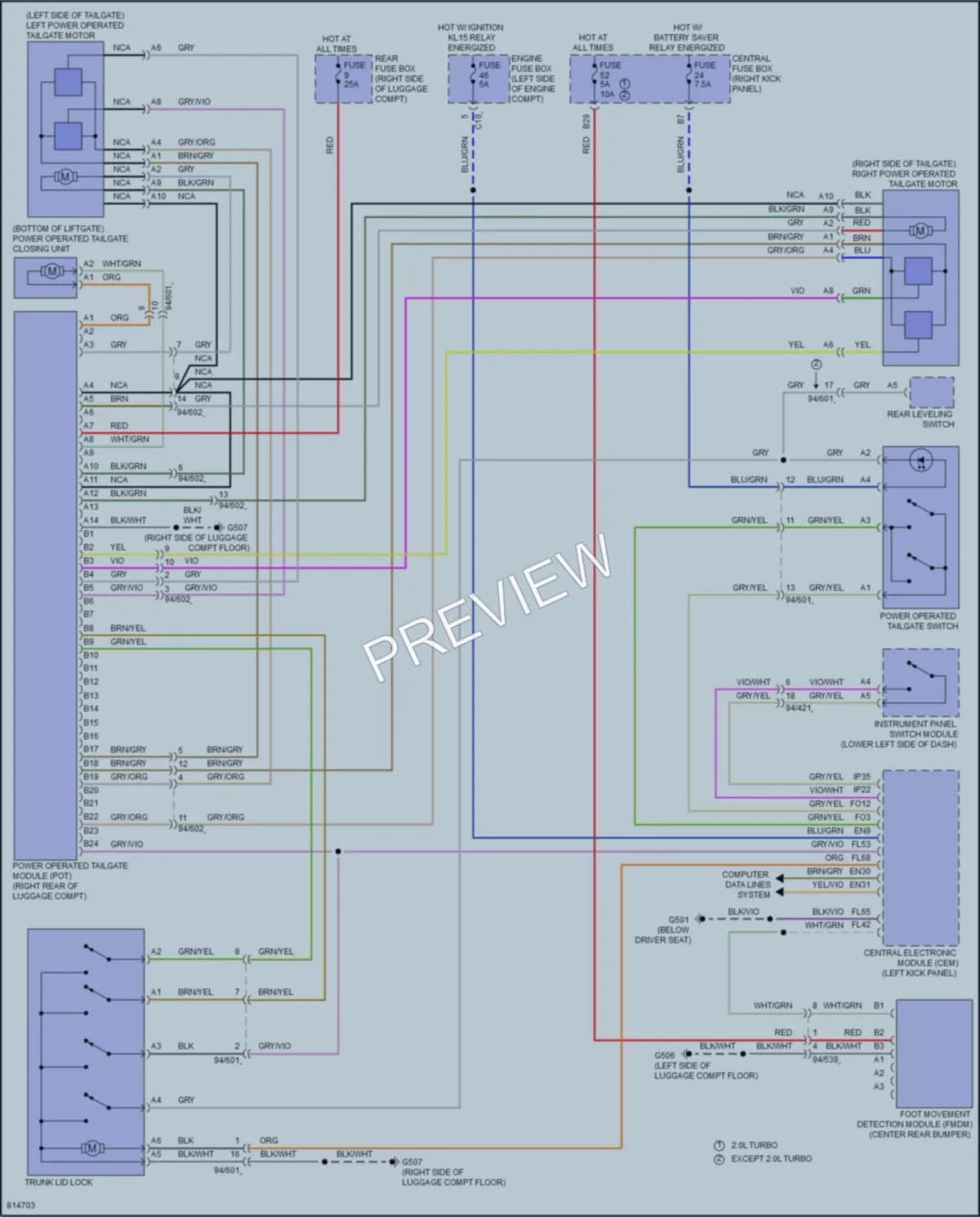 2022 Volvo XC60 Trunk Tailgate Fuel Door wiring diagram preview