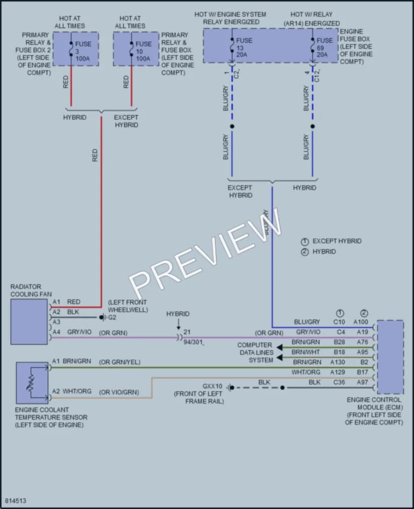 2022 Volvo XC60PlugIn Cooling Fan wiring diagram preview
