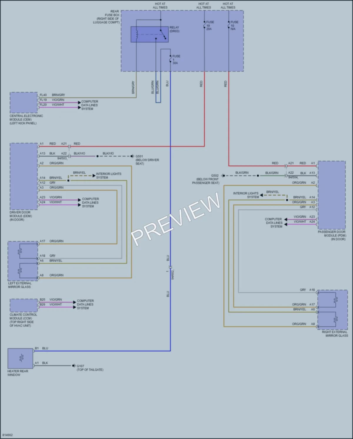 2022 Volvo XC60PlugIn Defoggers wiring diagram preview