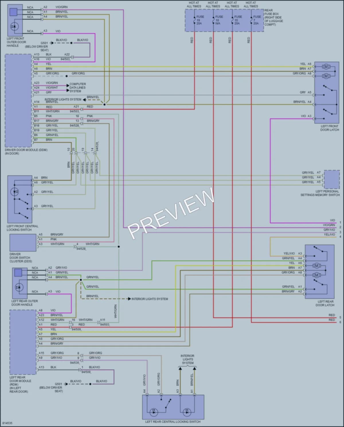 2022 Volvo XC60PlugIn Power Door Locks wiring diagram preview