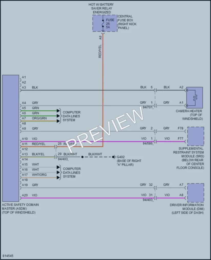 2022 Volvo XC90 Instrument Cluster wiring diagram preview