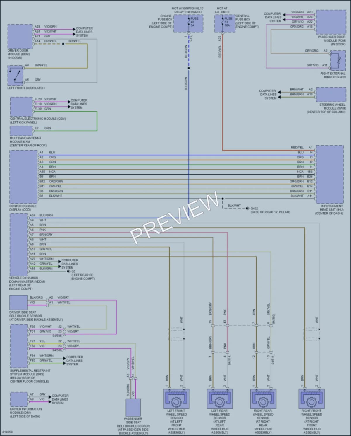 2022 Volvo XC90PlugIn Warning Systems wiring diagram preview