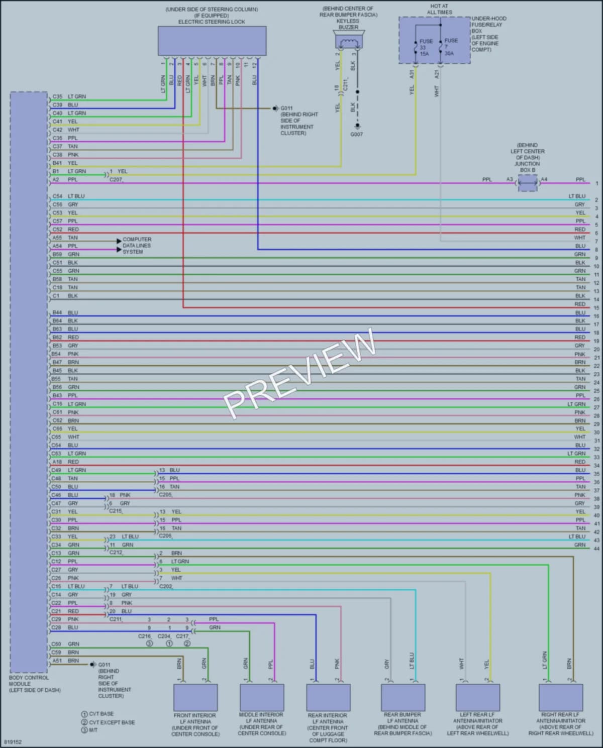 2023 Acura Integra Power Door Locks wiring diagram preview