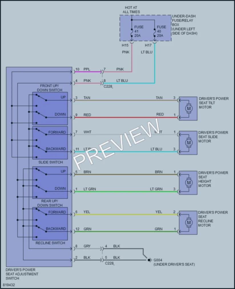 2023 Acura Integra Power Seats wiring diagram preview