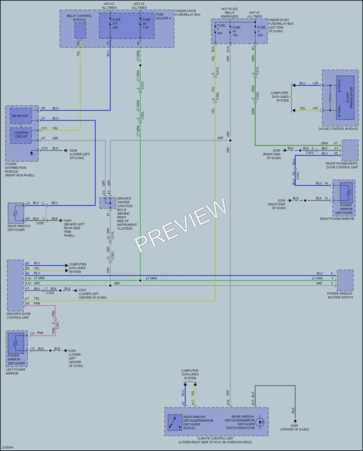 2023 Acura MDX Defoggers wiring diagram preview