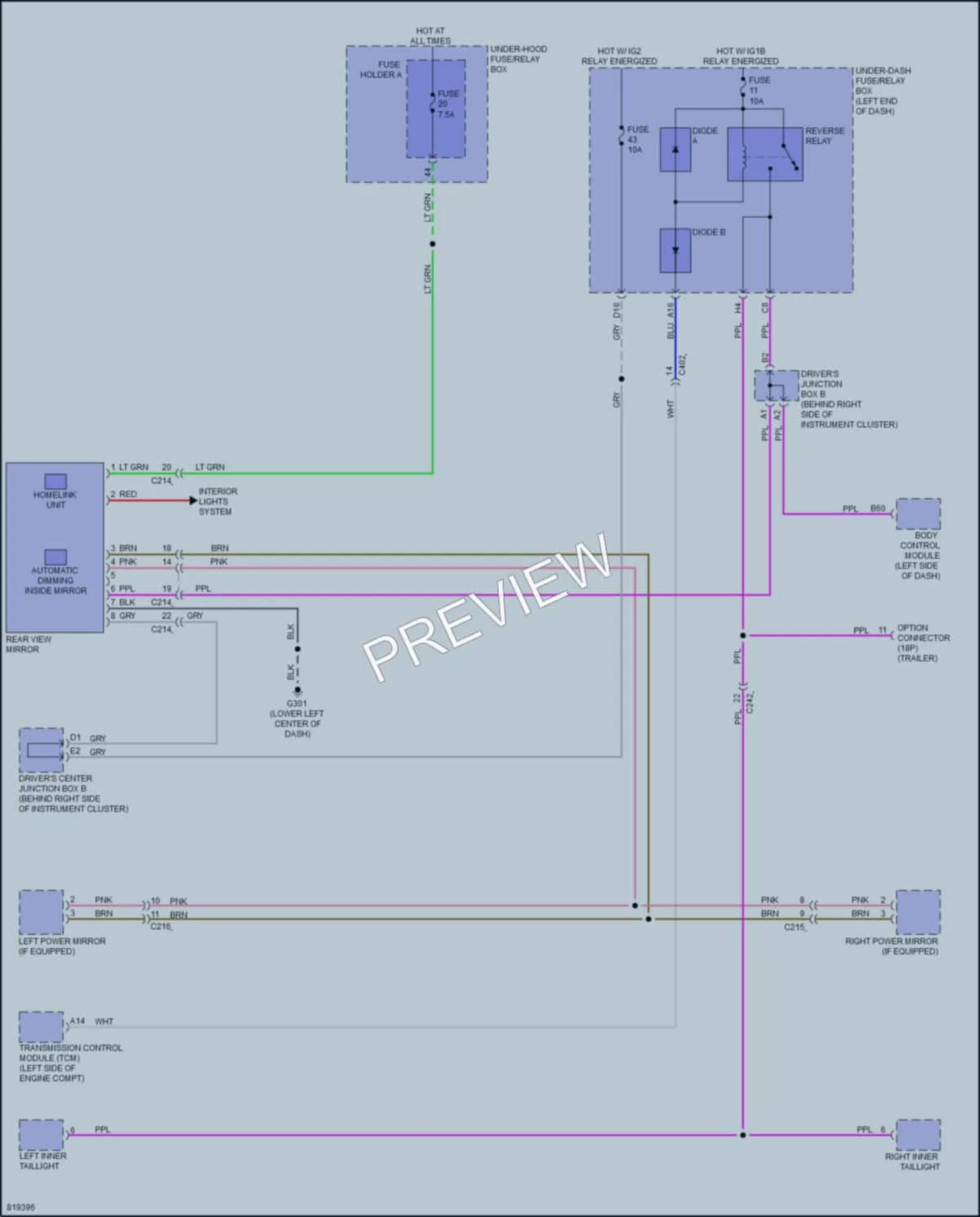 2023 Acura MDX Power Mirrors wiring diagram preview