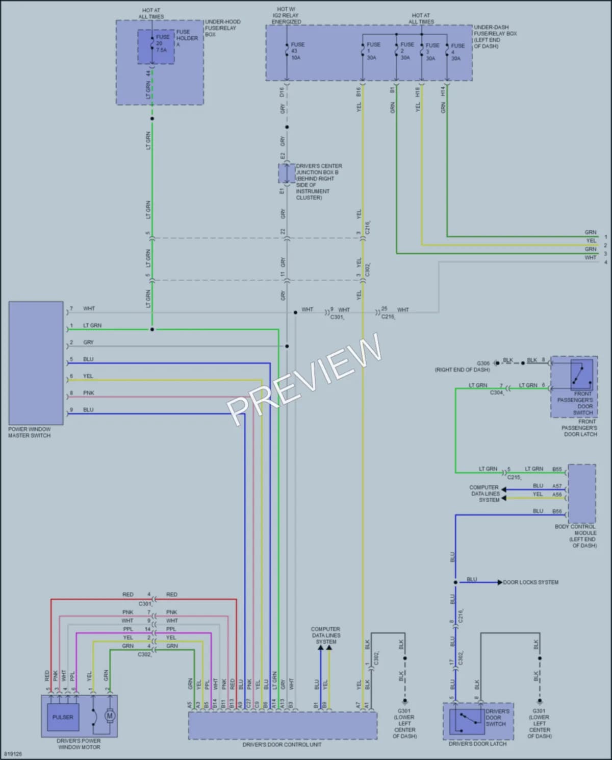 2023 Acura MDX Power Windows wiring diagram preview