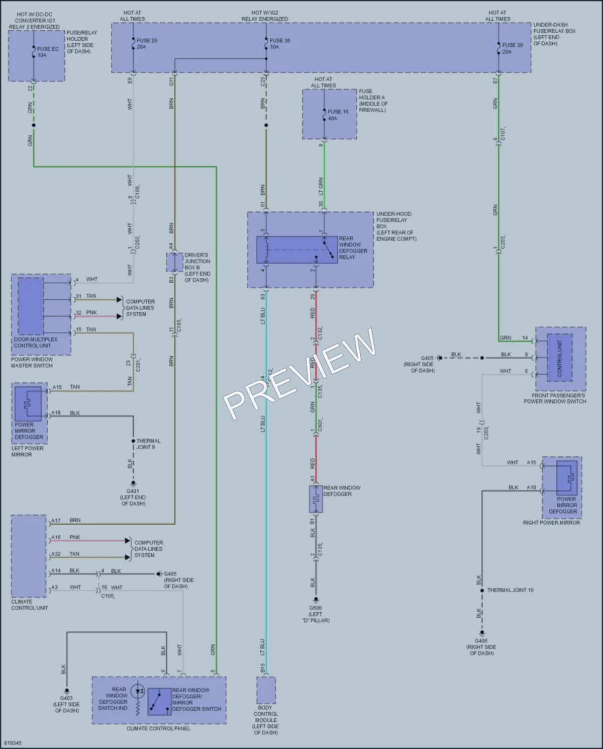 2023 Acura RDX Defoggers wiring diagram preview