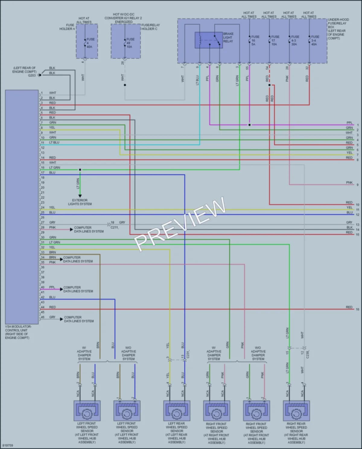 2023 Acura TLX Anti Lock Brakes wiring diagram preview