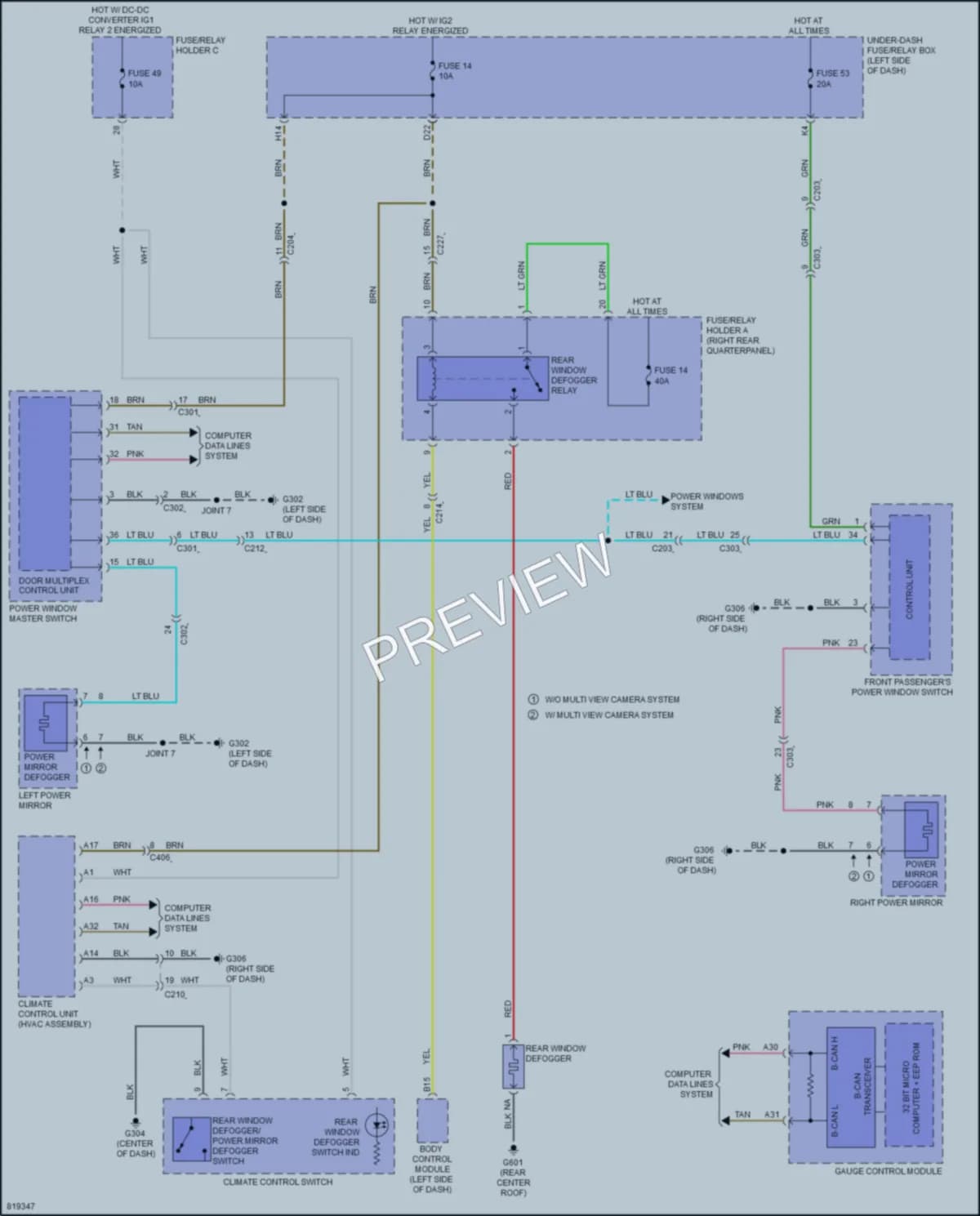 2023 Acura TLX Defoggers wiring diagram preview