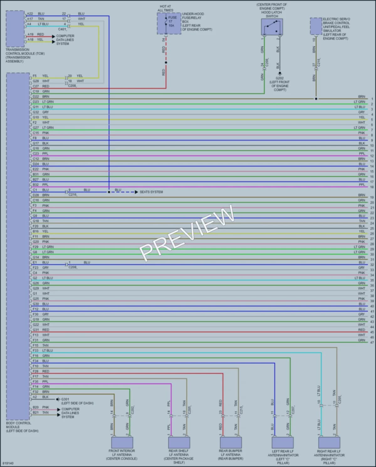 2023 Acura TLX Power Door Locks wiring diagram preview