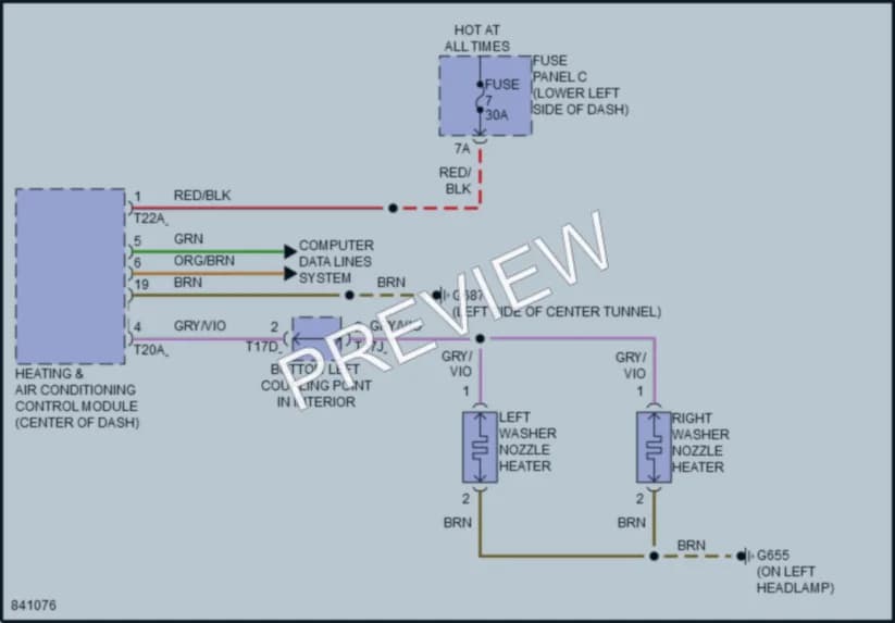 2023 Audi A3 Wiper Washer wiring diagram preview