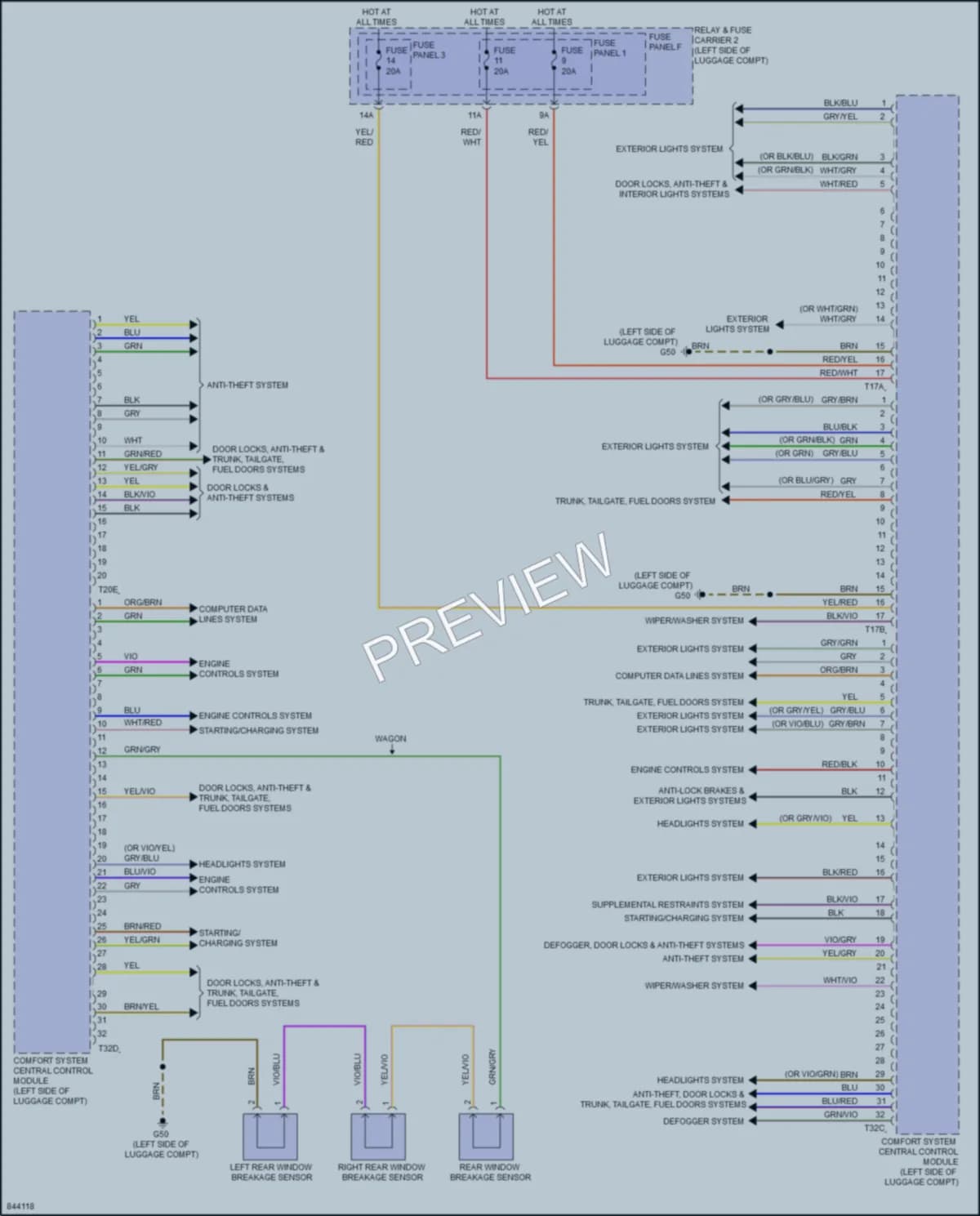 2023 Audi A4 Body Control Modules wiring diagram preview