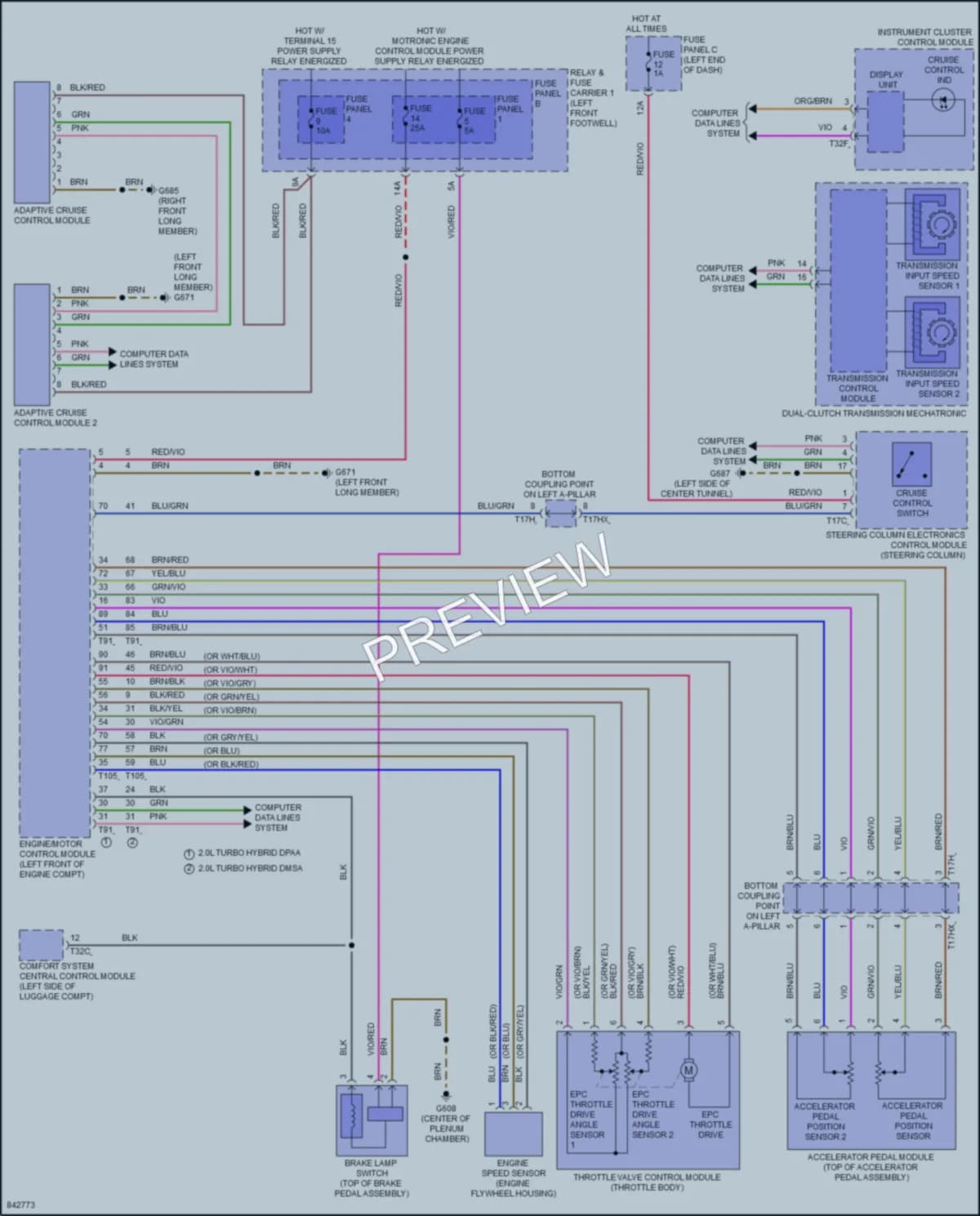 2023 Audi A4 Cruise Control wiring diagram preview