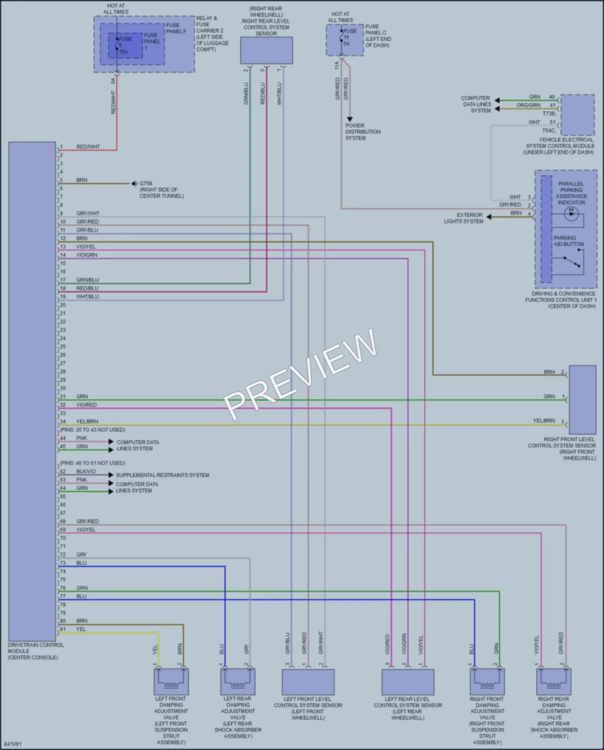 2023 Audi A4 Electronic Suspension wiring diagram preview