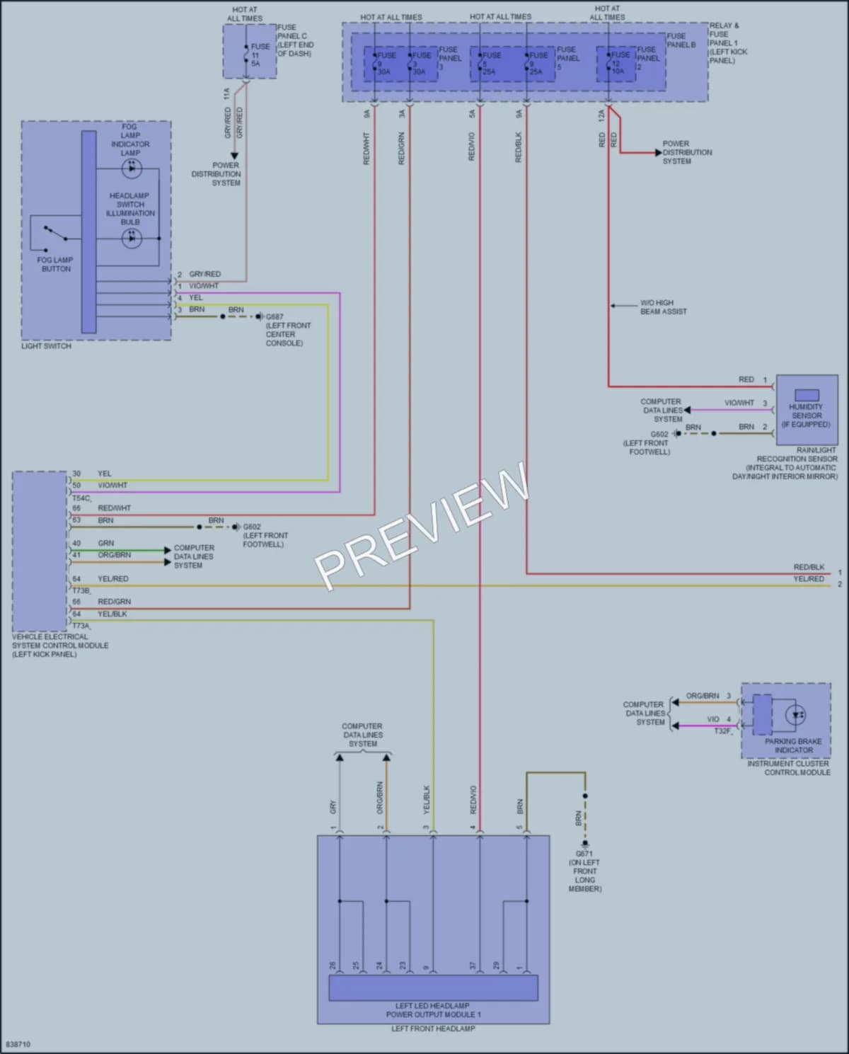 2023 Audi A5 Headlights wiring diagram preview