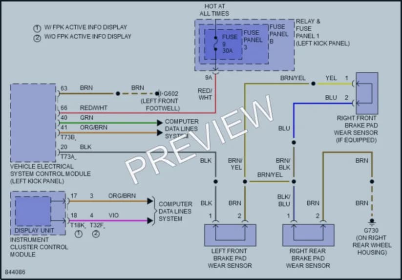 2023 Audi A5 Warning Systems wiring diagram preview
