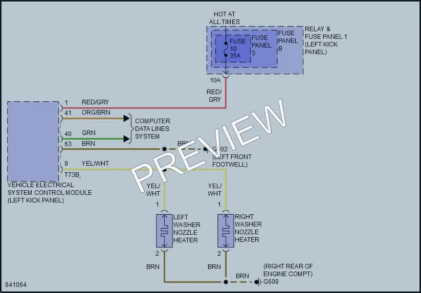 2023 Audi A5 Wiper Washer wiring diagram preview