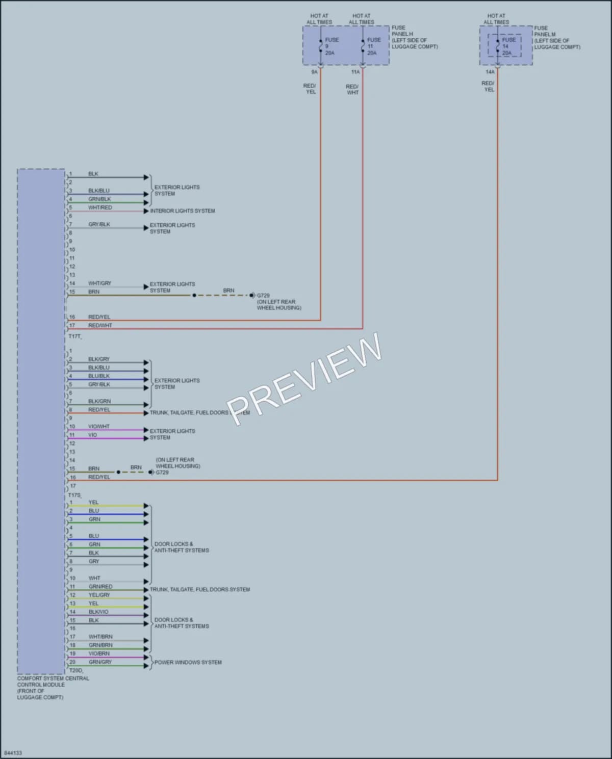 2023 Audi A6 Body Control Modules wiring diagram preview
