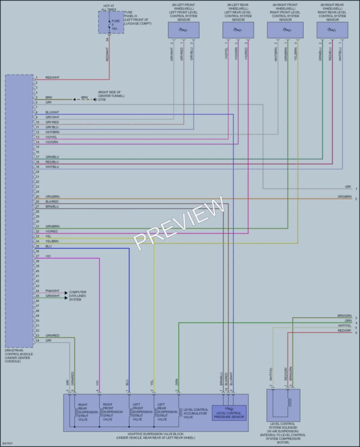2023 Audi A7 Electronic Suspension wiring diagram preview