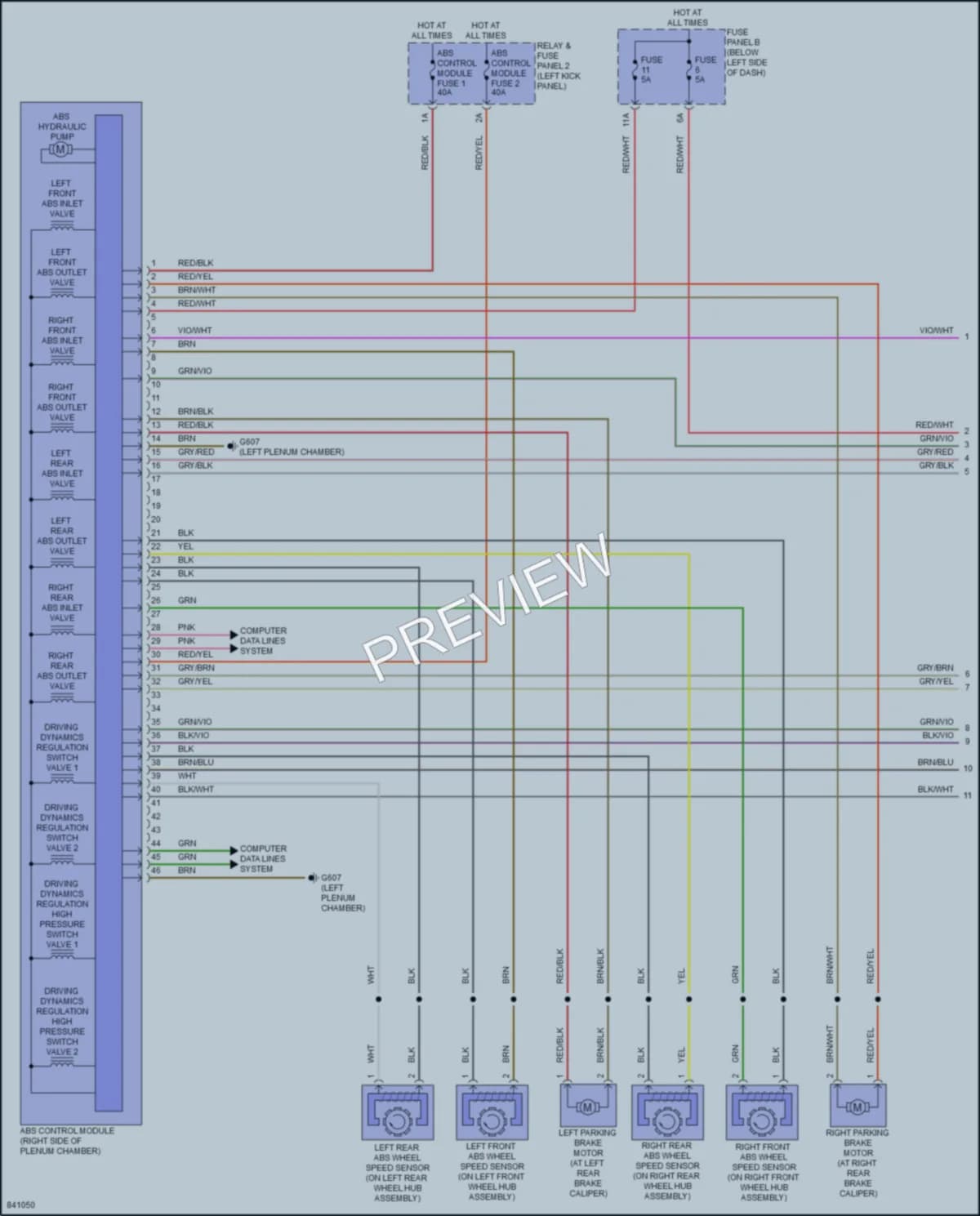 2023 Audi A8L Anti Lock Brakes wiring diagram preview