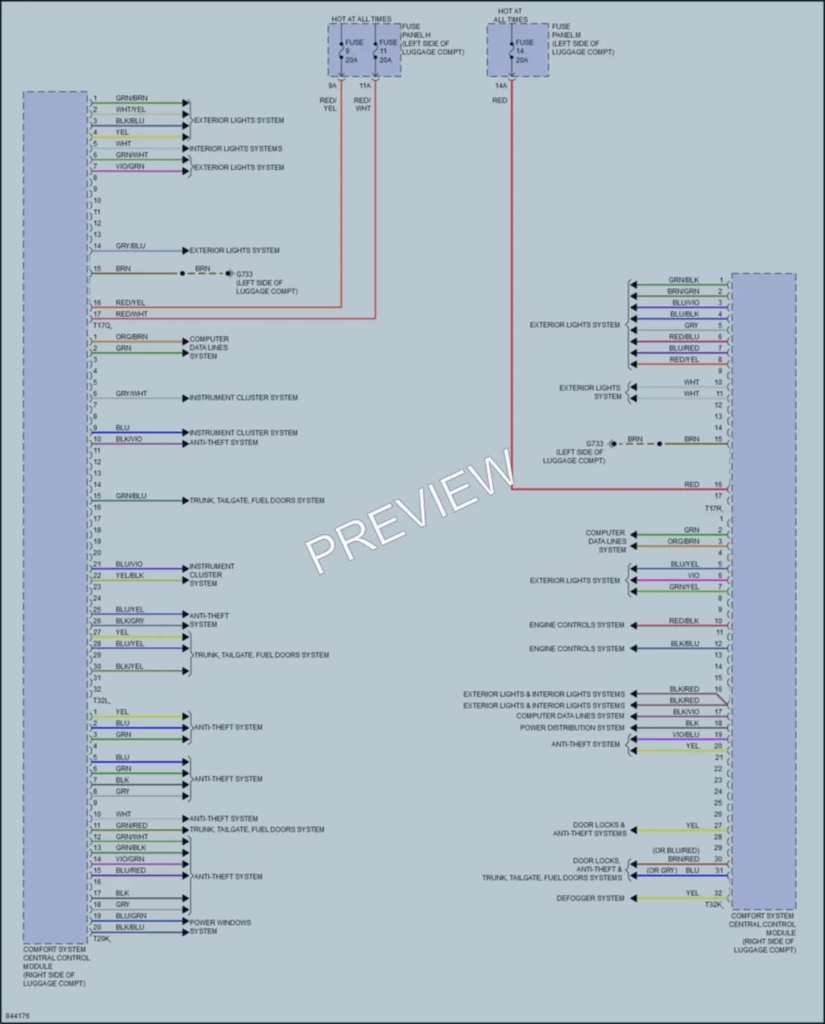 2023 Audi A8L Body Control Modules wiring diagram preview