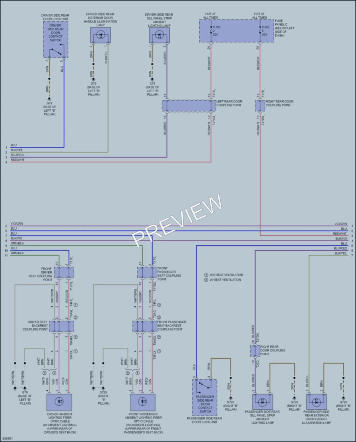 2023 Audi A8L Interior Lights wiring diagram preview