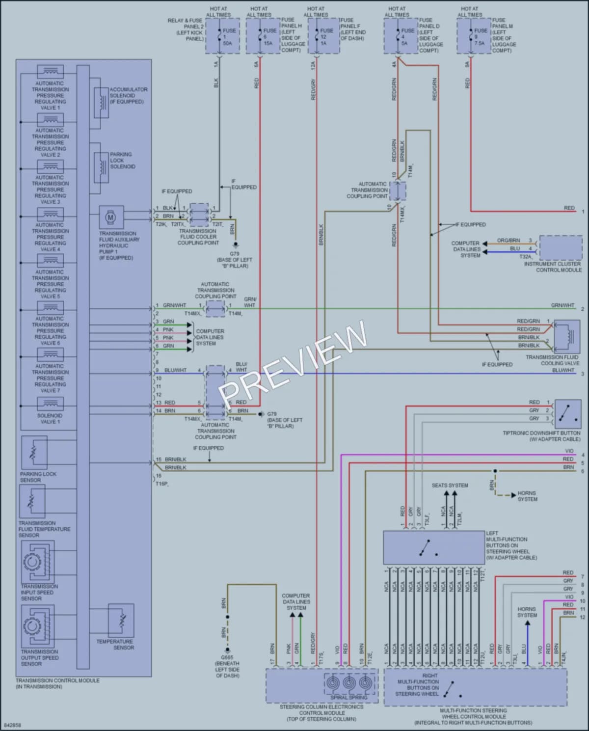 2023 Audi A8L Transmission wiring diagram preview