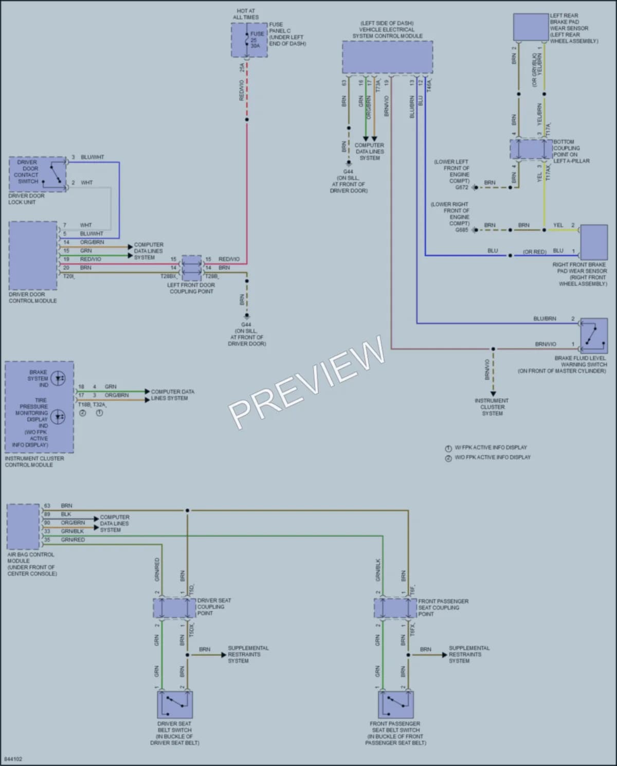 2023 Audi Q3 Warning Systems wiring diagram preview