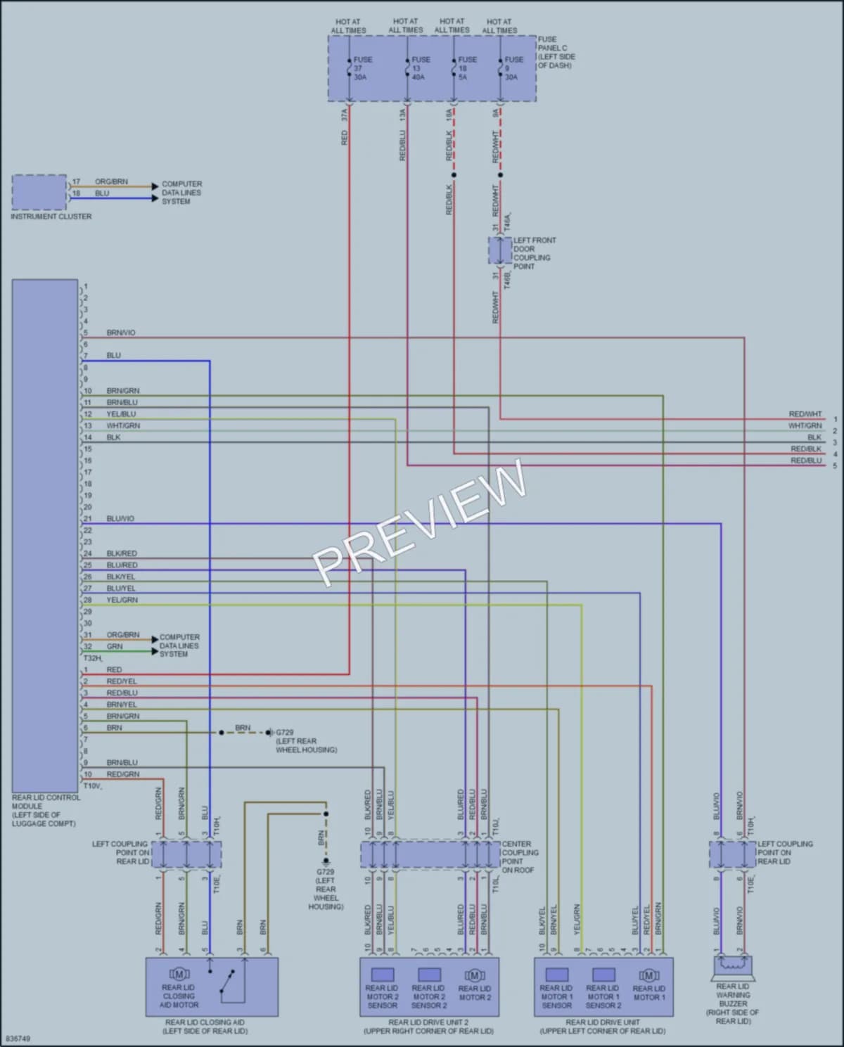 2023 Audi Q4etronSportback Trunk Tailgate Fuel Door wiring diagram preview