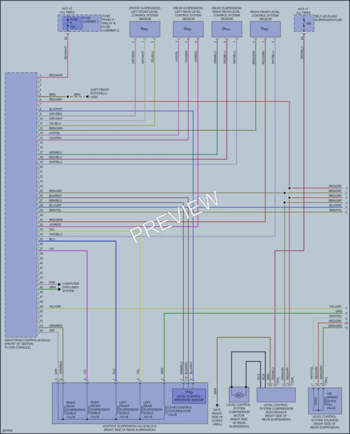 2023 Audi Q7 Electronic Suspension wiring diagram preview