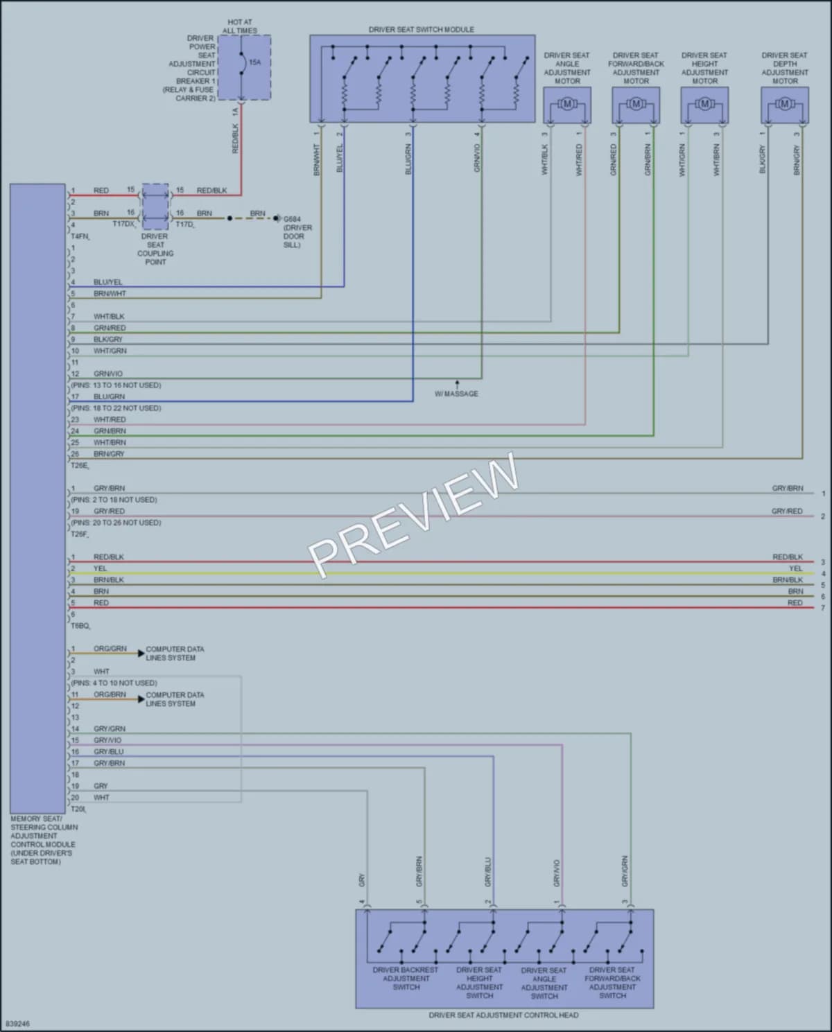 2023 Audi Q8 Memory Systems wiring diagram preview