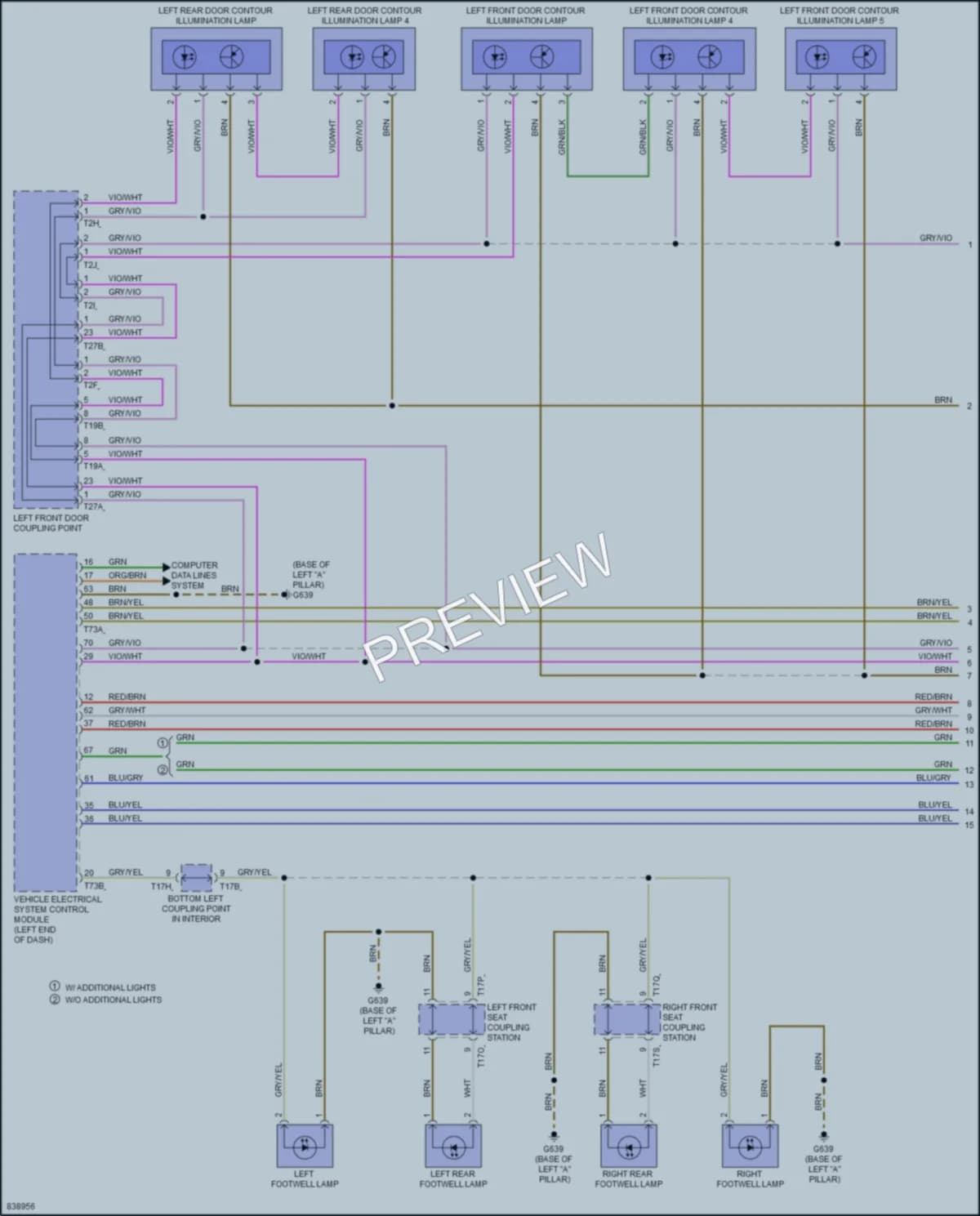 2023 Audi RS3 Interior Lights wiring diagram preview