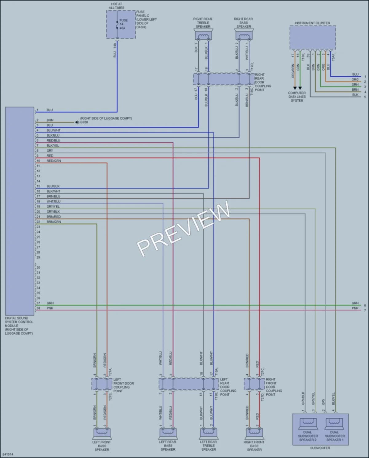 2023 Audi RS3 Radio wiring diagram preview