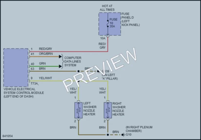2023 Audi S6 Wiper Washer wiring diagram preview
