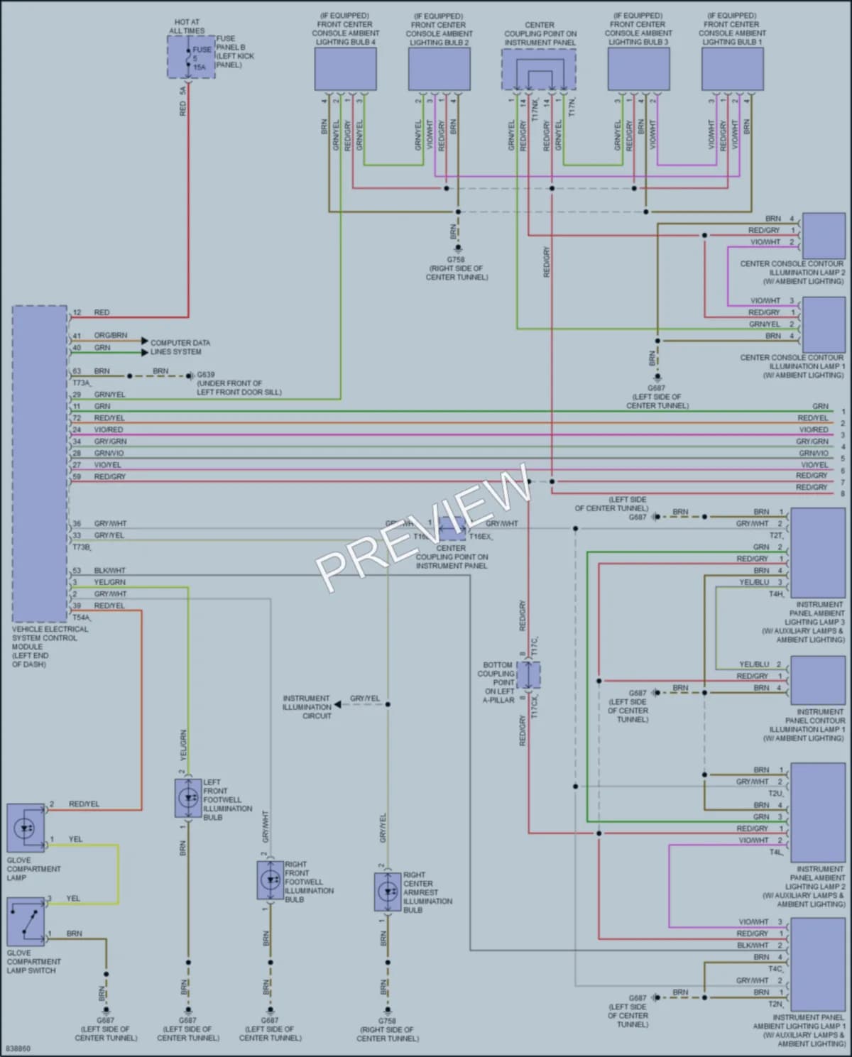2023 Audi S7 Interior Lights wiring diagram preview