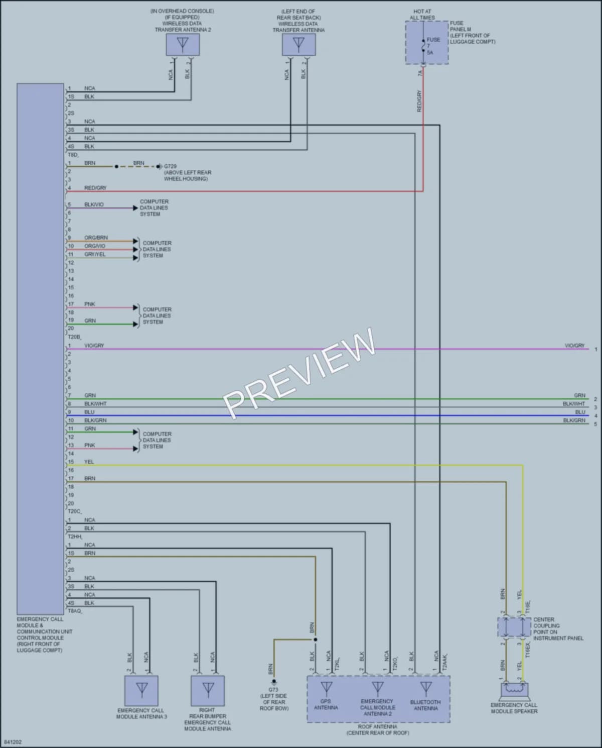 2023 Audi S7 Navigation wiring diagram preview