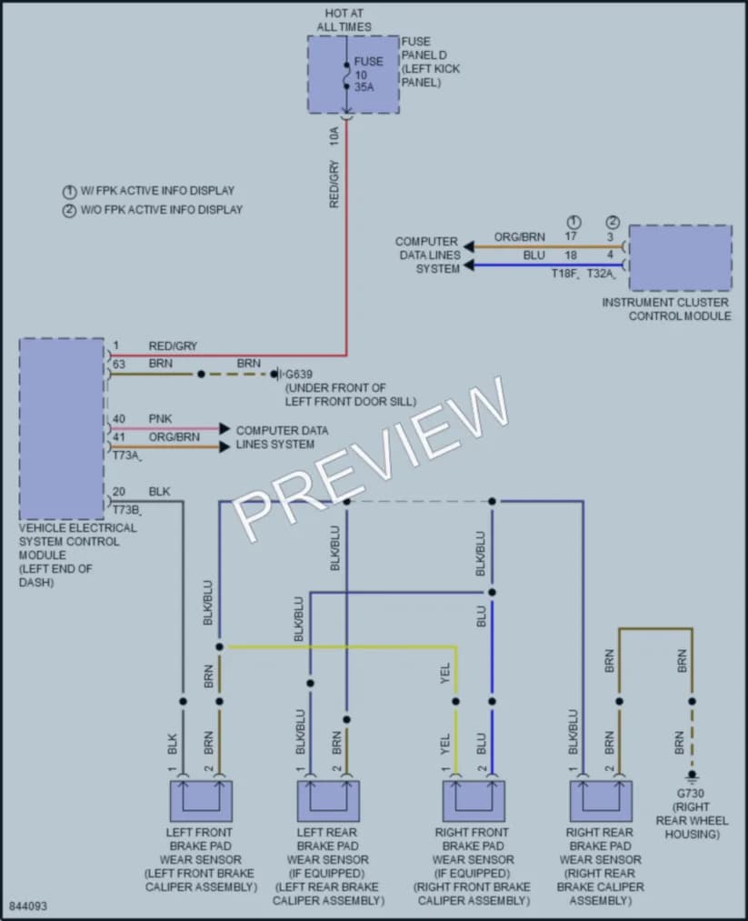 2023 Audi S7 Warning Systems wiring diagram preview