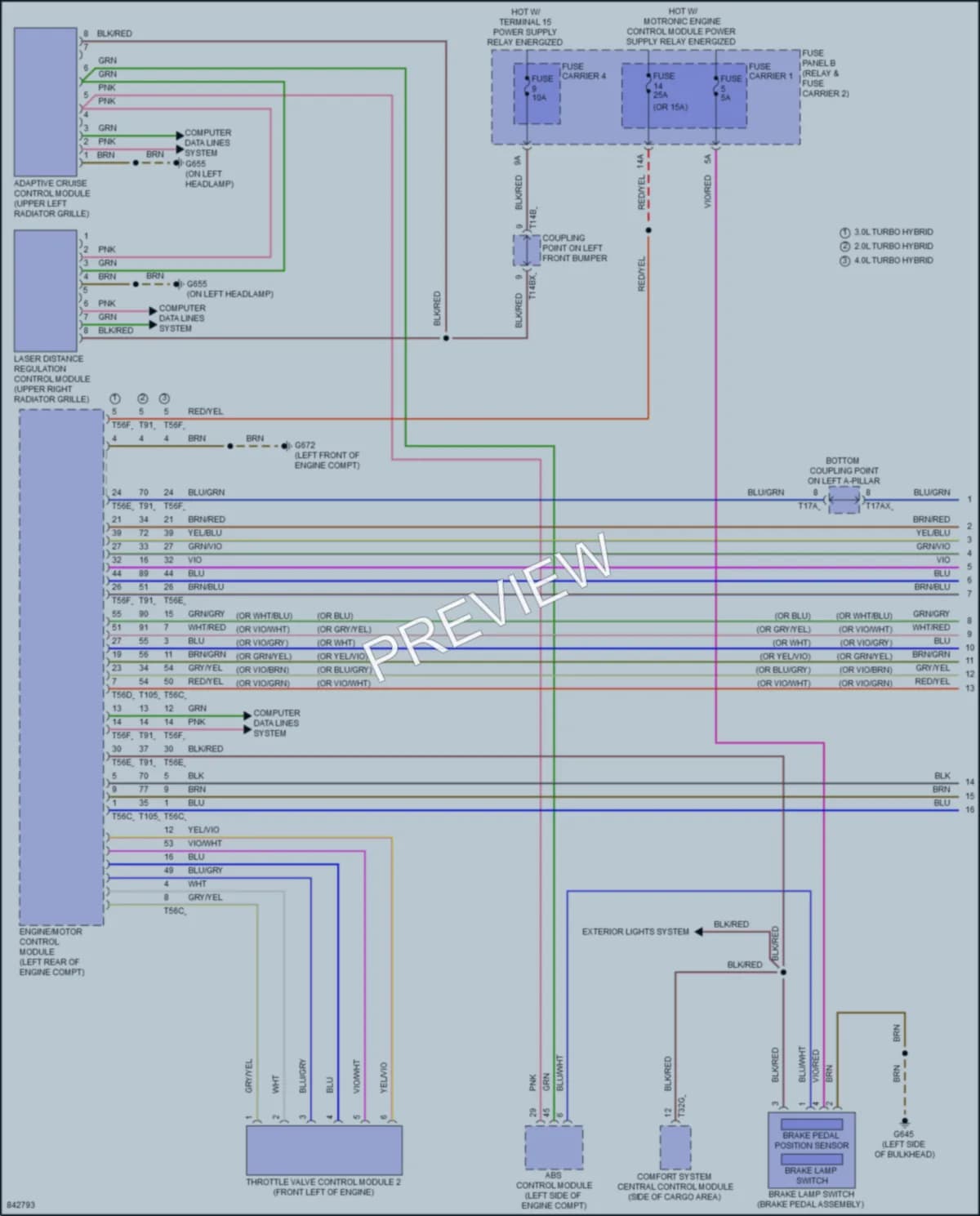 2023 Audi SQ7 Cruise Control wiring diagram preview