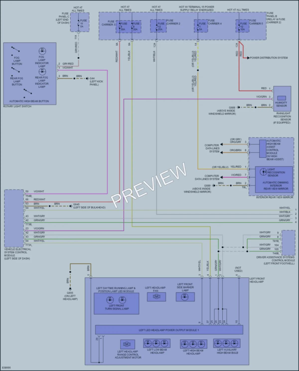 2023 Audi SQ7 Headlights wiring diagram preview