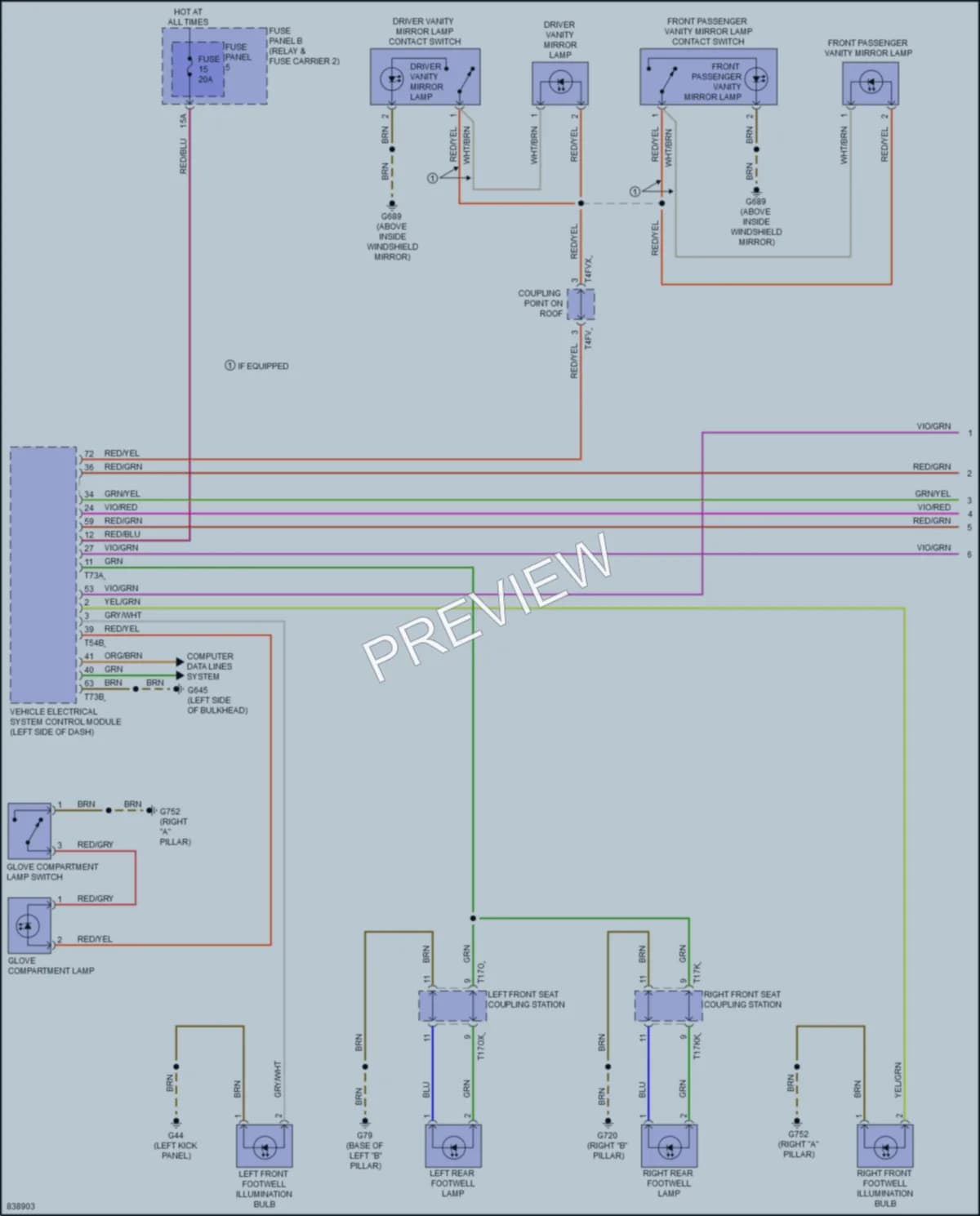 2023 Audi SQ7 Interior Lights wiring diagram preview